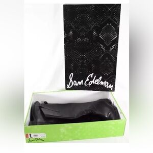 Sam Edelman Penny 2 Women's Black Zip Wide Calf Leather Dress Boot Size 6M